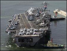 「喬治·華盛頓」號航母最近參加了美韓聯合軍演。